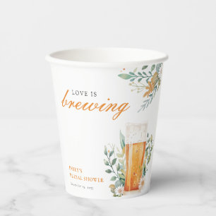 Beer Love is Brewing Bridal Shower Paper Cups