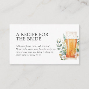 Beer Love is Brewing Recipe Request Bridal Shower Enclosure Card