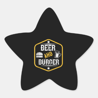 Beer Lover | Beer And Burger Star Sticker