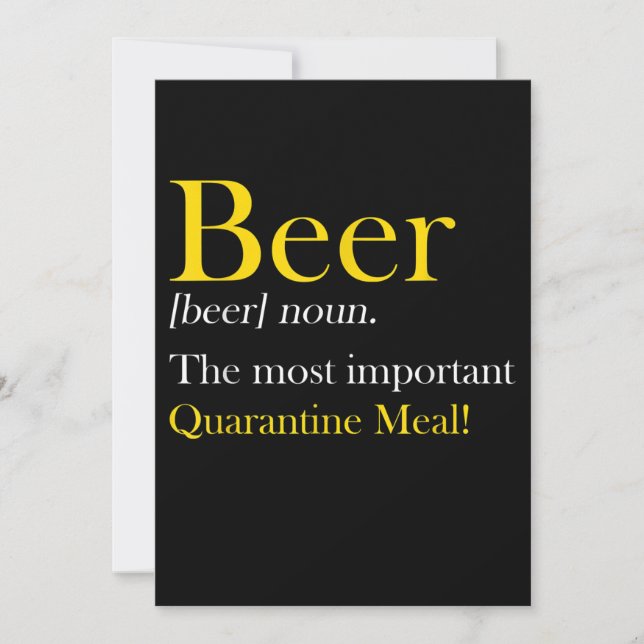 Beer Lover | Beer The Most Important Meal Thank You Card (Front)