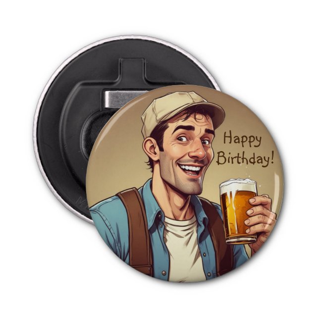 Beer Lover Birthday Bottle Opener (Front)