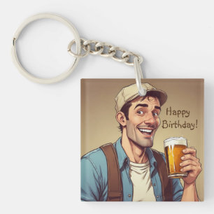 Beer Lover Birthday Keychain