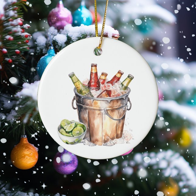 Beer Lover Bucket  Ceramic Ornament (Creator Uploaded)