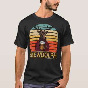 Beer Lover Christmas Reindeer Brewdolph Holiday Pa T-Shirt