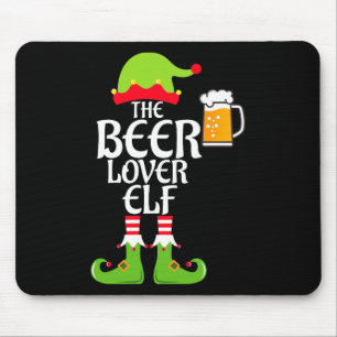 Beer Lover Elf Matching Family Group Christmas Par Mouse Pad