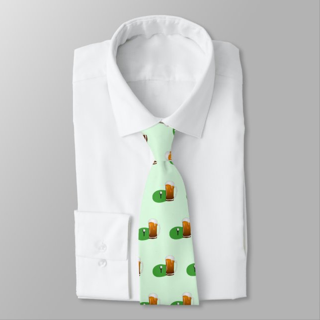 Beer Lover Golf Tie - Custom Necktie Gift (Tied)