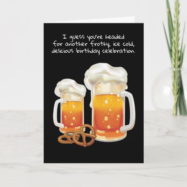Beer Lover Hoppy Beerthday Drinker Birthday Card (Front)