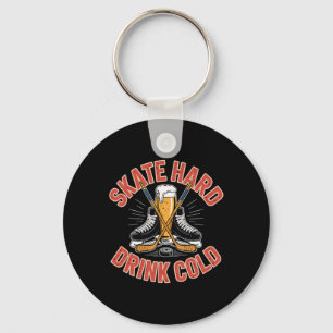 Beer Lover Ice Hockey Player Funny Hockey Tourname Key Ring