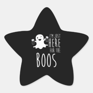 Beer Lover I'm Just Here For The Boos Star Sticker