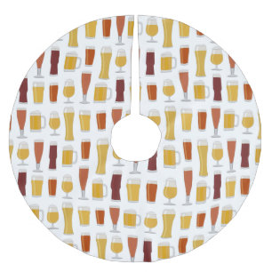Beer Lover Print Brushed Polyester Tree Skirt