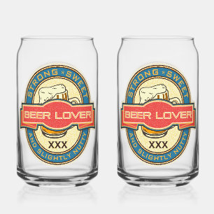 Beer Lover Printed 16oz Can Glasses