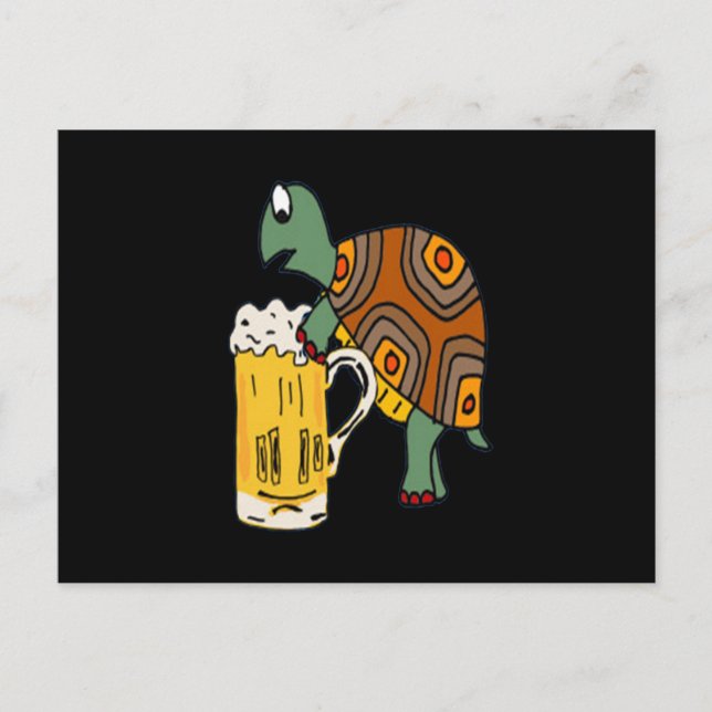 Beer Lover | Turtle Beer Cute Announcement Postcard (Front)