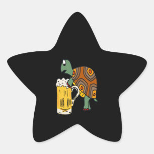 Beer Lover   Turtle Beer Cute Star Sticker