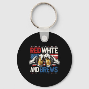 Beer Lovers America Red White And Brew Fourth Of J Key Ring