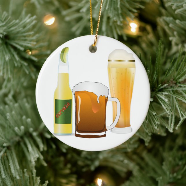 Beer Lovers Day Ceramic Ornament (Tree)