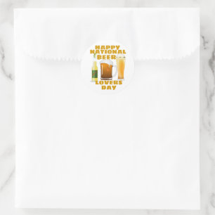 Beer Lovers Day Classic Round Sticker