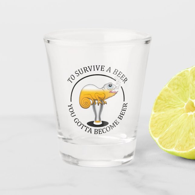 Beer Lover's Funny Quote Shot Glass (Front)