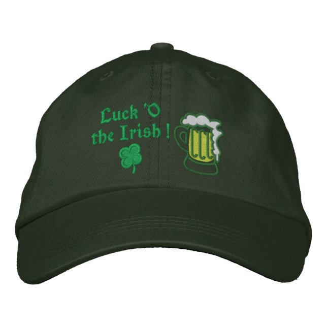 Beer  Luck O' the Irish Embroidered Hat (Front)