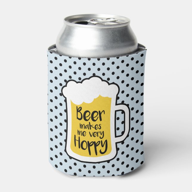 Beer Makes Me Hoppy Can Cooler (Can Front)