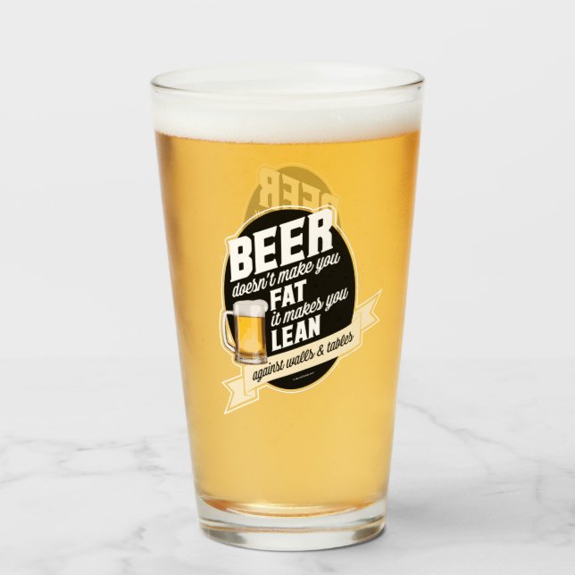 Beer Makes You Lean Glass (Front Filled)