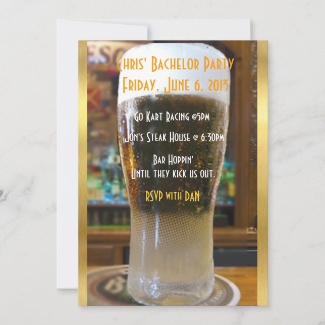 Beer me Bachelor party Invitation (Front)