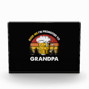 Beer Me I Am Promoted To Grandpa Birthday Photo Block