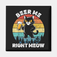Beer Me Right Meow Funny Cat Drinking Humor 