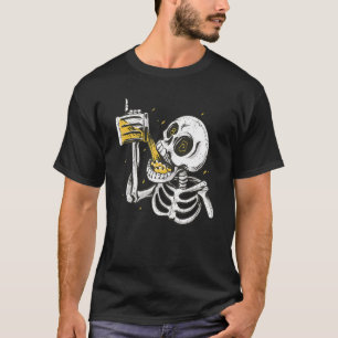 Beer Me Skeleton Scary Spooky Drinking Men Party T-Shirt