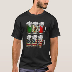 Beer Mexican American Flag Cinco de Mayo Men Drink T-Shirt