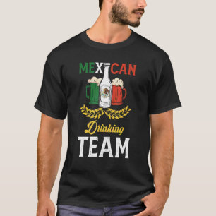 Beer Mexican Drinking team mexico Flag Beer Pub Pa T-Shirt