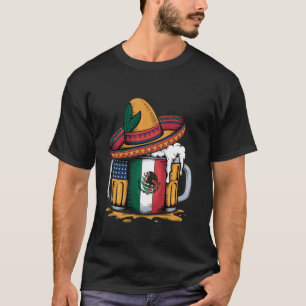Beer Mexican USA Flag Cinco de Mayo Drinking Party T-Shirt