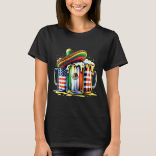 Beer Mexican Usa Flag Cinco De Mayo Drinking Party T-Shirt