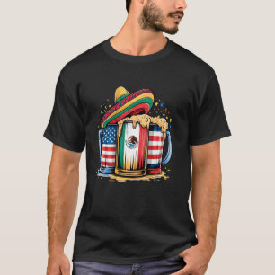 Beer Mexican USA Flag Cinco de Mayo Drinking Party T-Shirt