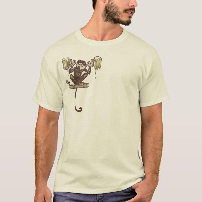 Beer Monkey by Mudge Studios T-Shirt (Front)