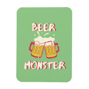 Beer Monster Magnet with Green Background