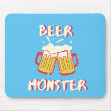 Beer Monster Mouse Mat | Blue Background