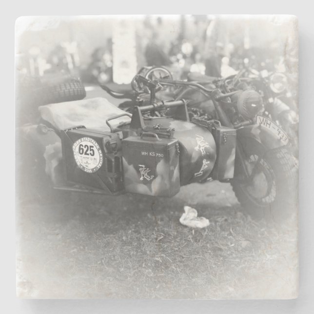 Beer Motorcycle Mug Pad 4 Stone Coaster (Front)