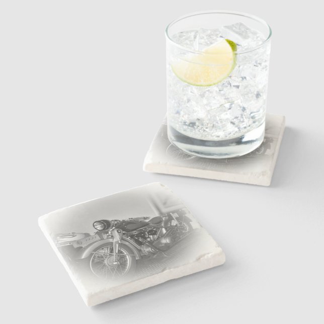 Beer Motorcycle Tray 10 Stone Coaster (Side)