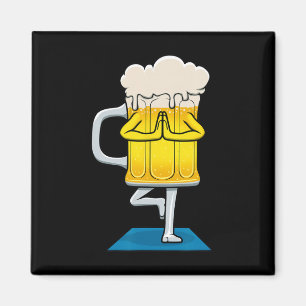 Beer Mug Doing Yoga  Magnet