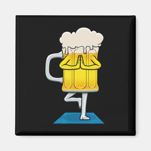 Beer Mug Doing Yoga  Magnet (Front)