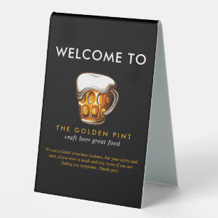 Beer Mug Logo Brewery Bar Reopening Safety Welcome