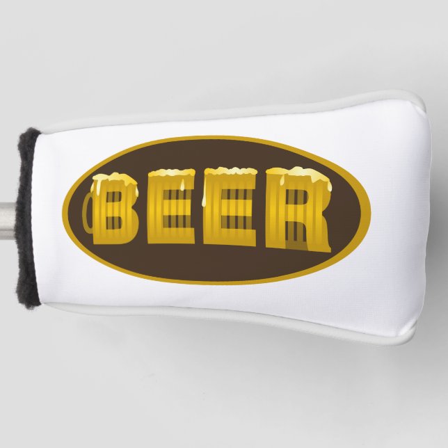 Beer Mug Oval Golf Head Cover (Front)