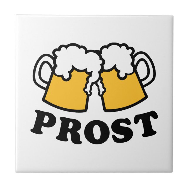Beer mug Prost Cheers Ceramic Tile (Front)