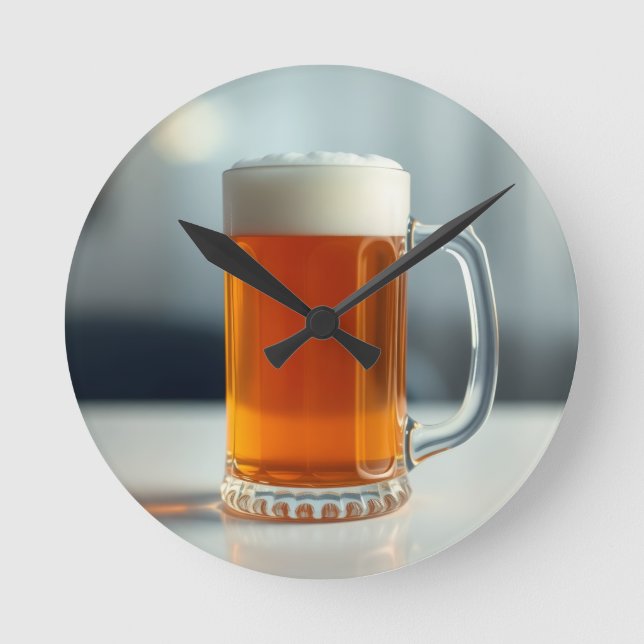 Beer mug round clock (Front)