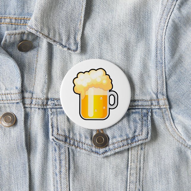 Beer Mug with Frothy Foam 7.5 Cm Round Badge (Creator Uploaded)