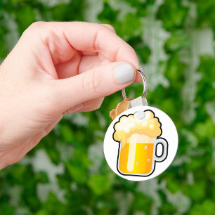 Beer Mug with Frothy Foam Key Ring