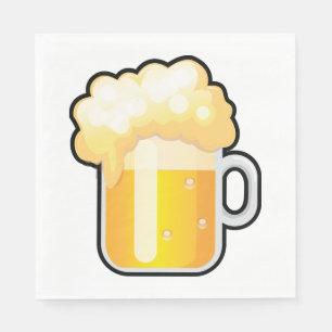 Beer Mug with Frothy Foam Napkin