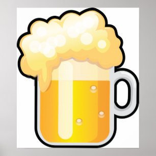 Beer Mug with Frothy Foam Poster
