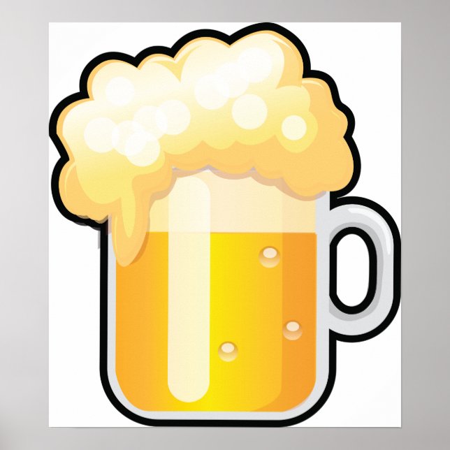 Beer Mug with Frothy Foam Poster (Front)