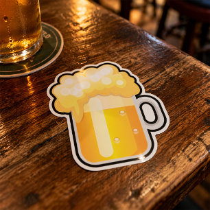 Beer Mug with Frothy Foam Square Sticker